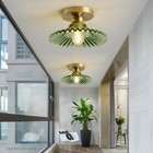 Vintage Scalloped Glass Shade Flush Mount Ceiling Light Porch Chandelier Fixture