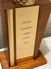 Vintage Wooden Grand Champion Figurine 0n Trophy Stand Country Farm Cow
