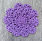 Set Of 3 Crochet Handmade Flower Coasters doily 100  Cotton Color Purple