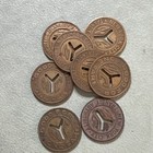 Vintage New York City Nyc Subway Token Small  y  Cut Out Sz Of Dime - 1 Token