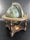 Vintage Old World Zodiac Astrology Wooden Desktop Globe W  Stand