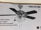 Hampton Bay Glendale 42 In  Indoor Brushed Nickel Ceiling Fan With Light Kit New