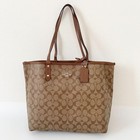 Coach Signature City Tote Reversible Brown With Pouch  F36658
