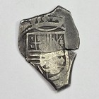 1665-1700 Mexico Cob 2 Reales Broken Into Two Bits Genuine Silver  k51