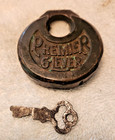 Vintage Brass 6 Lever Premier Padlock Lock W  Push Key Antique Hardware