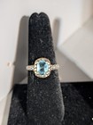 Lot Of 2 Sterling Silver Rings Sz 7   8     Aquamarine   Cz Solitaire 925 Set
