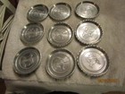 Vintage Aluminum Drink Coasters 3 25  Set Of 9 Initial K  