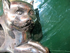 Vintage Jennings Bros   1051 Cast Metal  Kitty Sewing Pin  Cushion  Holder