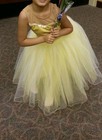 Girls Ballerina Sequin Velvet Dancer Ballet Yellow Tutu Dress