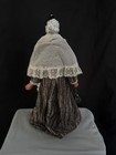 Vintage Handmade Victorian French Lady Figurine Doll - Antique Shawl Folk Art