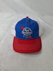 Pabst Blue Ribbon Hat Cap Snap Back Blue Red Mesh Trucker Beer Embroidered Mens