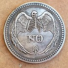 Ouija Oracle Yes no Gothic Antique Silver Plated Decision Coin And Display Stand