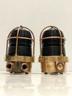 Ship Salvaged Brass Bulkhead Lights Mid   century Nautical Ceiling Wall Pair Of 2