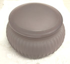 Vintage Light Purple lavender Satin Glass Vanity Powder Trinket Jar Lidded
