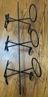 Vtg Heavy Wrought Iron Hanging 6 Bottle Wine Holder Rack 25  Boho French Rustic