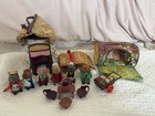 Lot Vintage Fisher Price Woodsey Squirrel Family Log Cabin Tree House 16 Pieces