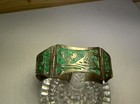 Vtg Taxco Alpaca Mexico Silver Tone Turquoise Inlaid Link Bracelet  6 75   28 2g