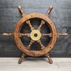 Nautical Marine Vintage Hardwood Wood   Brass Ship Steering Helm Boat Wheel 15 d