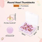 Roundness Push Pins  200 Pcs Thumb Tacks Decorative Pins  Purple