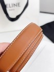 Celine Medium Triomphe Natural Brown Calf Leather Yellow Brown Belt Sz 85