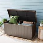 260 Gallon Wicker Deck Box Xxl All-weather Outdoor Storage For Patio Furniture