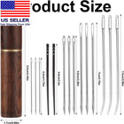 15pcs Leather Sewing Needles Kit  Large Eye Hand Stitching Needle Steel Bent Tap
