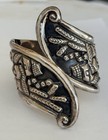 Vintage Taxco Mexico Signed Sterling Silver Bypass Clamper Cuff Bracelet 7   