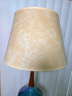  vtg  Mid-century Modern Green Ceramic Drip Glaze Table Lamp 34  Tall