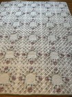 96    X 80    Charming Vintage Handstiched Quilt Embroidered Cozy Cottage Excellent