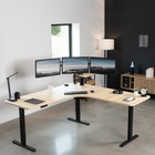 Vivo Light Wood 71x71 Inch Curved Corner Table Top For Sit To Stand Desk Frames