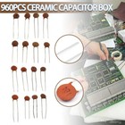 Ceramic Capacitor Assortment Kit 960pcs 24 Values 2pf-100nf Components Package