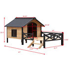 Outdoor Large Wooden Cabin House Style Wooden Dog Kennel With Porch Pet Shelters
