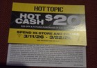 Hot Topic Hot Cash  20 Off  40 Valid From 3 11 26 To 3 22 26