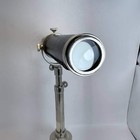 Vintage Desktop Chrome And Leather Telescope With Adjustable Tripod Stand