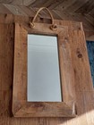         Rustic  Robe Hanging Wooden Framed Mirror