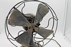 Vtg Antique Unbranded Cast Iron Base 4 Bladed Oscillating Desk Fan Parts Only  