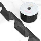 2 5  Black Wired Organza Ribbon  10 Yards Sheer Craft Ribbon