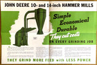 1940 John Deere Tractors Vintage Hammer Mills Fold-out Brochure   Poster 18 x24 