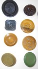22 Vintage Buttons Largest 1 3 4 - Deco- Coat- Carved-2 Sets Of Two- Brown Green