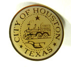 Vintage City Of Houston Texas Pin Train Locomotive Hat Lapel Souvenir Travel