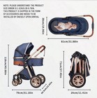 2 In 1 High Landscape Baby Stroller Folding Reversible Seat Newborn Baby Black