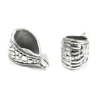 20 Silver Pebbled Necklace Bails - Metal Textured Jewelry Pendant Holders