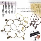 Curtain Hooks Hanging Clips Metal Clip Rustproof  Split Curtain Rings Buckles
