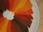 Desso Evelet Round Shag Rug Red Orange Yellow Vintage Pop Art Mid Century 70s