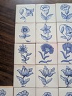 Portuguese Bicesse Ceramic Tiles 27 Hand Painted Tiles Delicate Floral Designs