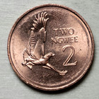 1983 - Zambia Coin - 2 Ngwee - Km 10a - 21mm - Flying Martial Eagle Africa