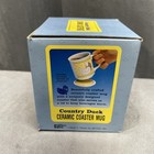 Vintage 1980s Country Duck Ceramic Mug   Coaster Lid Original Box Giftco Taiwan