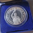 1993 Nolan Ryan 7th No-hitter 2-coin Set   1 Silver Proof W blue Box   One Clad