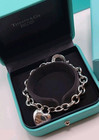 Tiffany   Co Heart Pendant Bracelet Large  8 28  Long  W  Box  Bag   Cloth