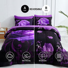 Purple Comforter Set Queen  Reversible 7-piece Bed In A Bag  Microfiber Bedding